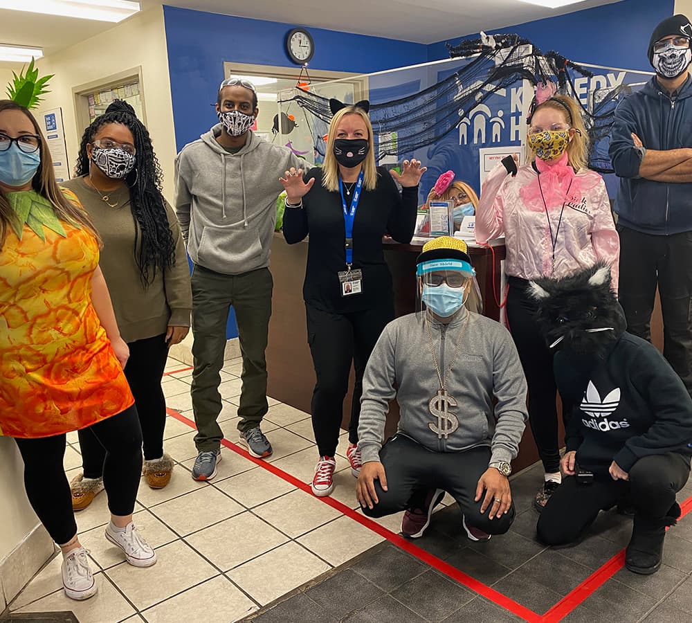 A group from Kennedy House dressed in halloween costumes